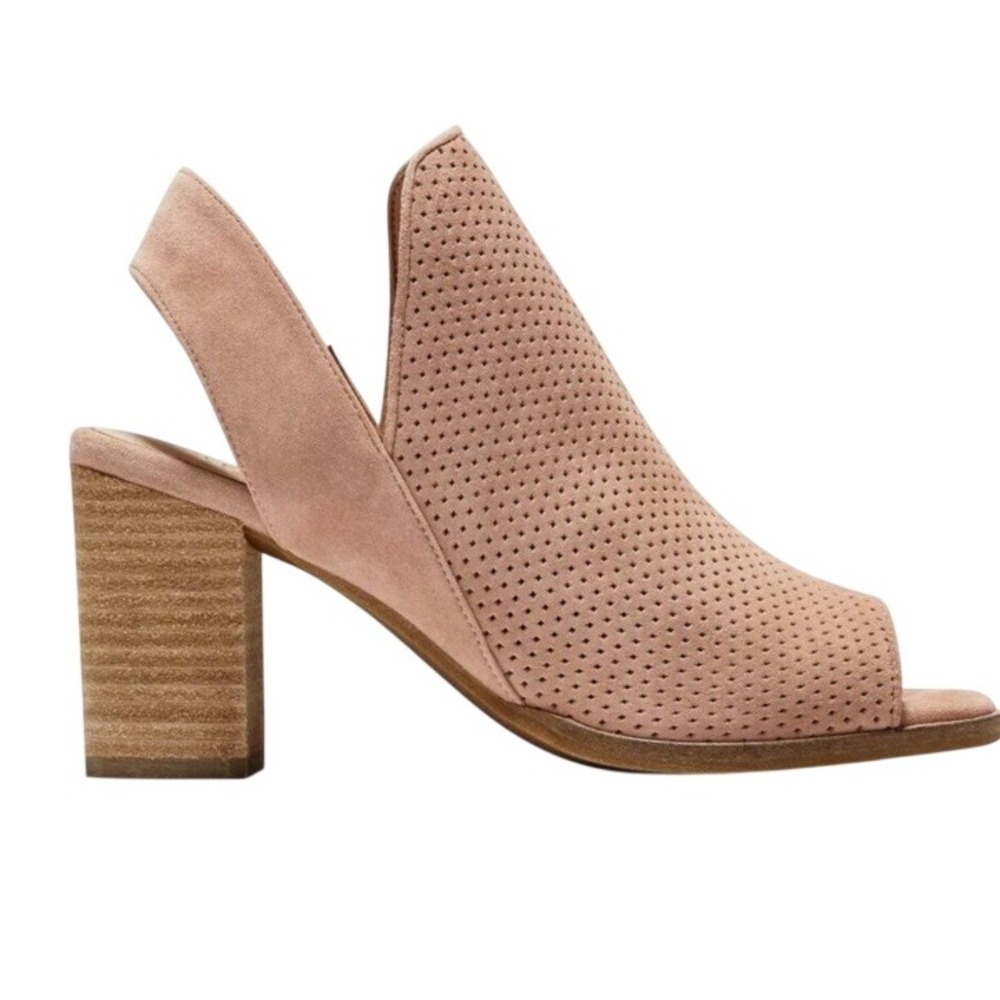 Cole Haan Sandals Womens 11 Grand.OS Slingback Blush Perforated Suede EUC